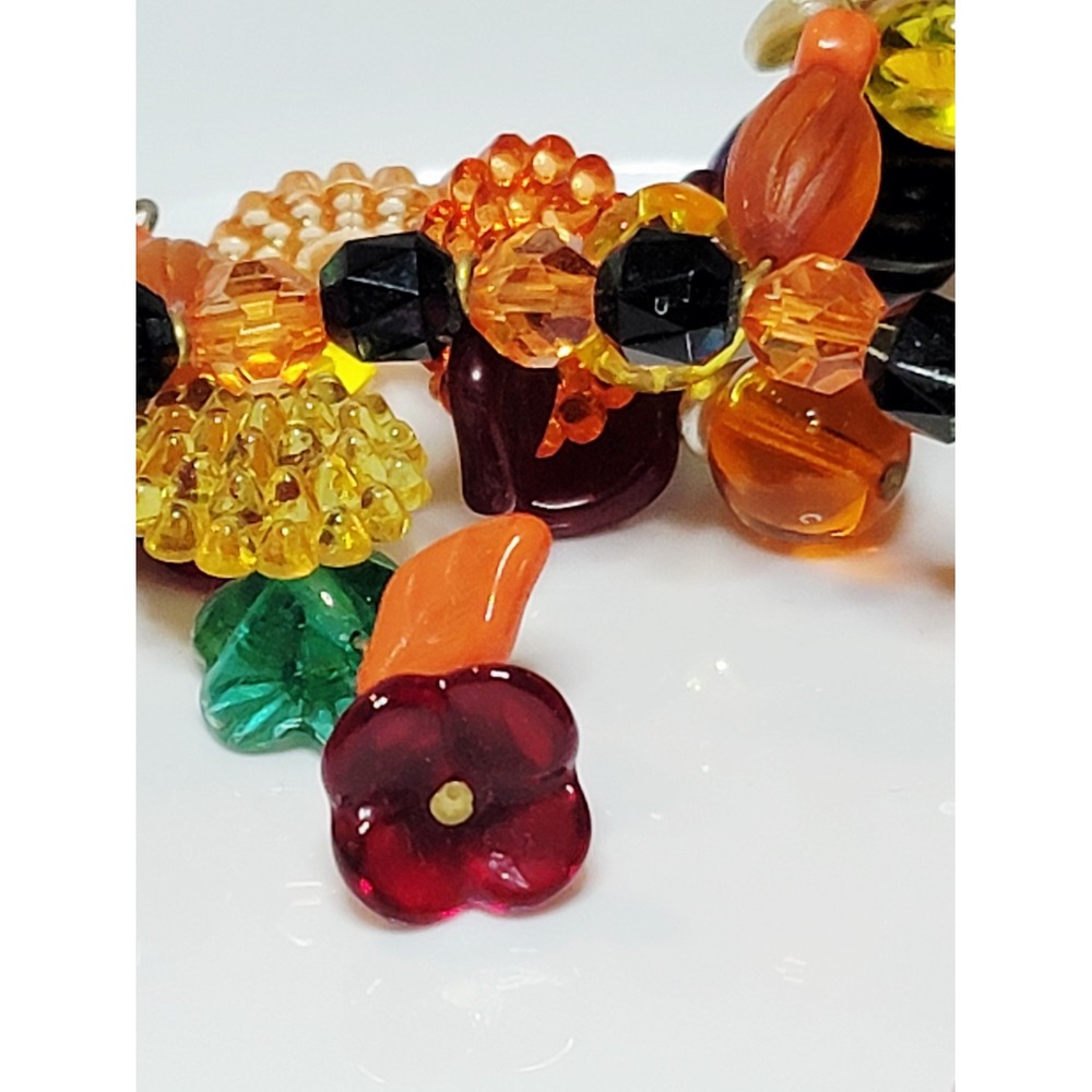 Art Glass Fruitti Tutti Necklace Artisan Lampwork Crystal Beaded Statement - Picture 3 of 6